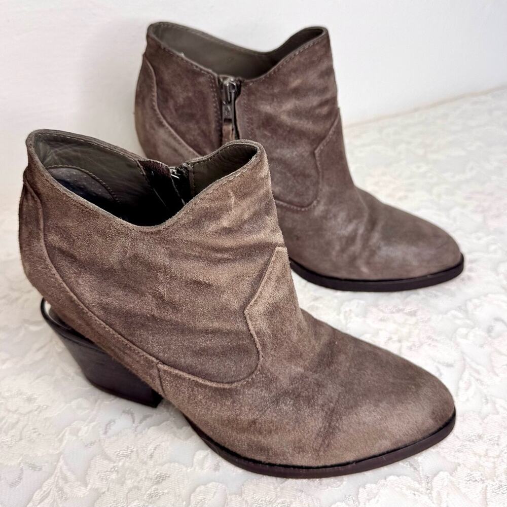 ASH Moka Ankle Booties Leather Heels Zipper Western Boots EU 37.5 | US 7 - 7.5 - Picture 3 of 15